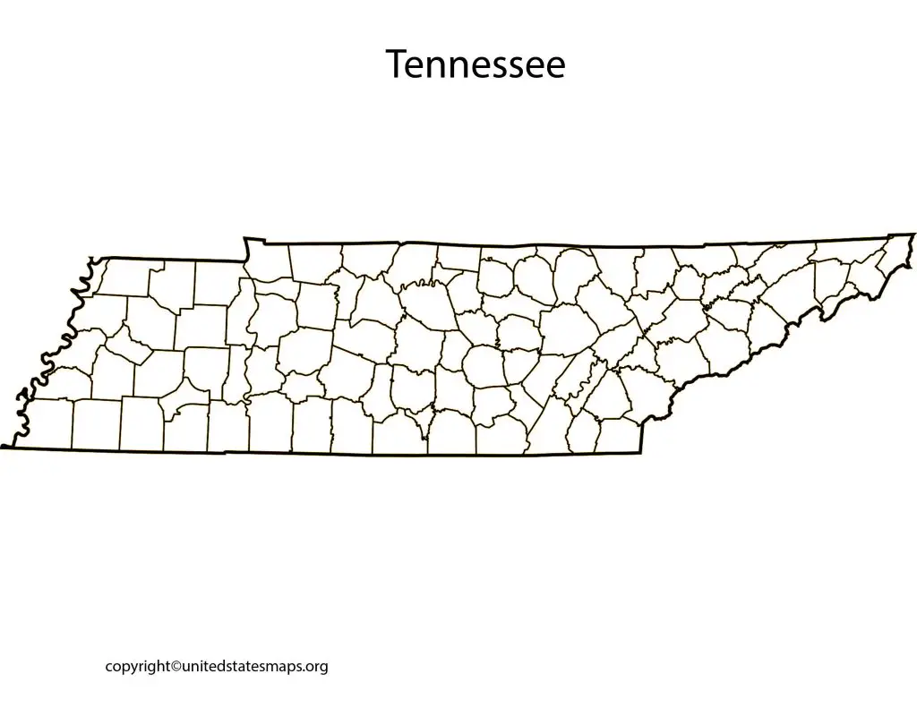 Tennessee city map with county