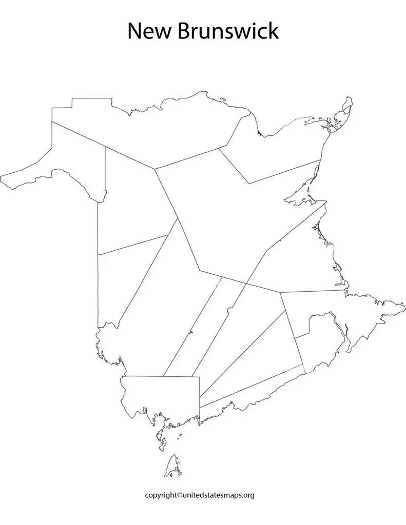 blank map of New Brunswick