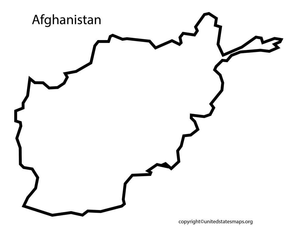 blank outline map of Afghanistan