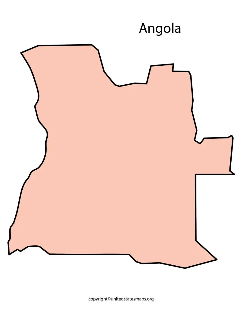 blank outline map of Angola