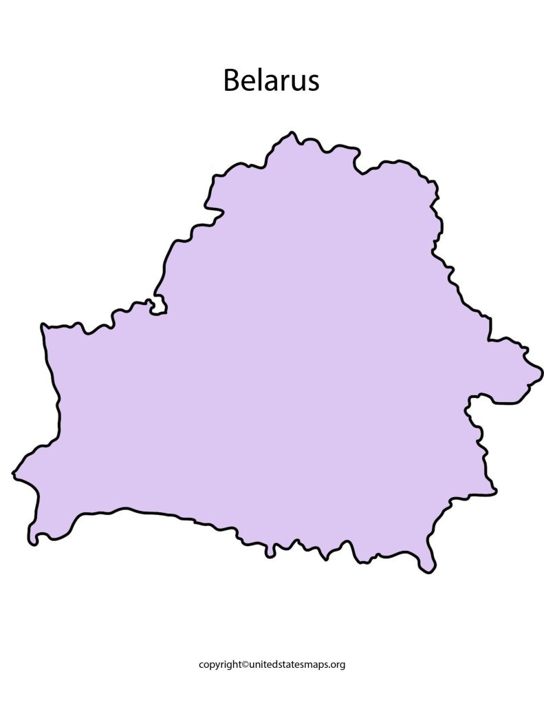 blank outline map of Belarus