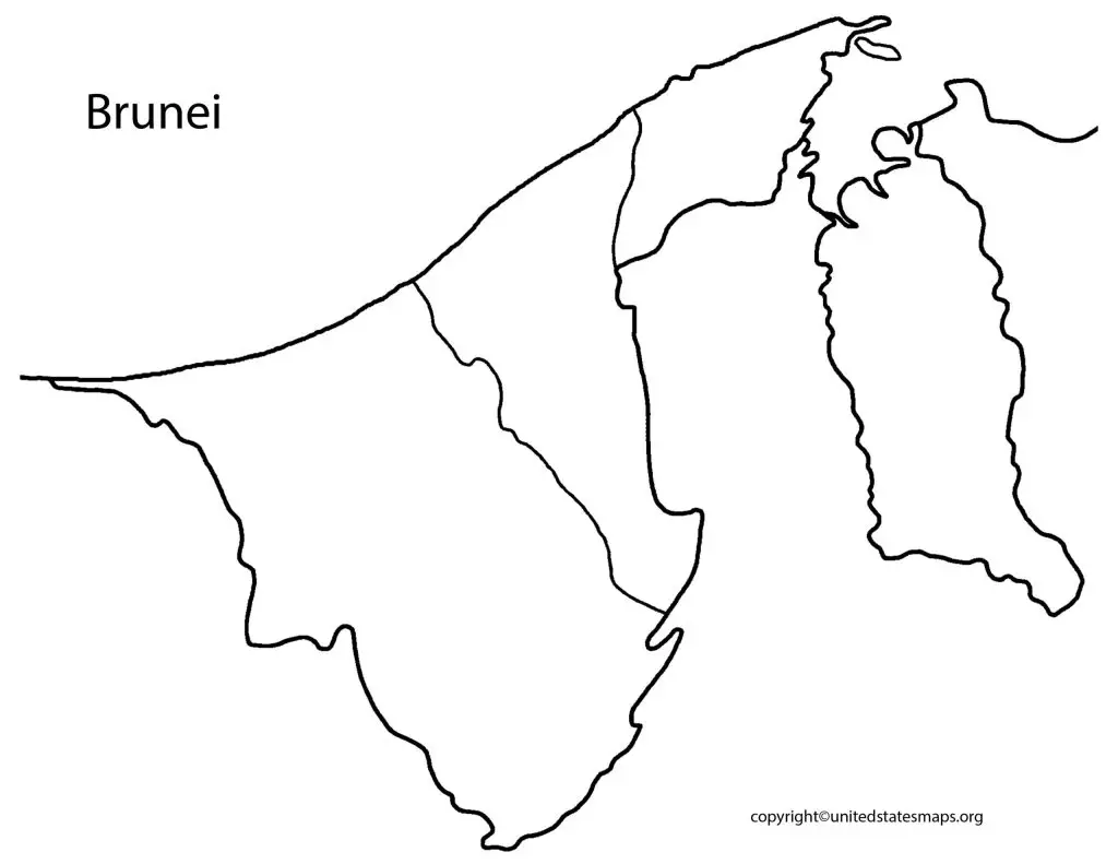 blank outline map of Brunei