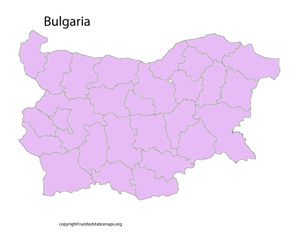 blank outline map of Bulgaria