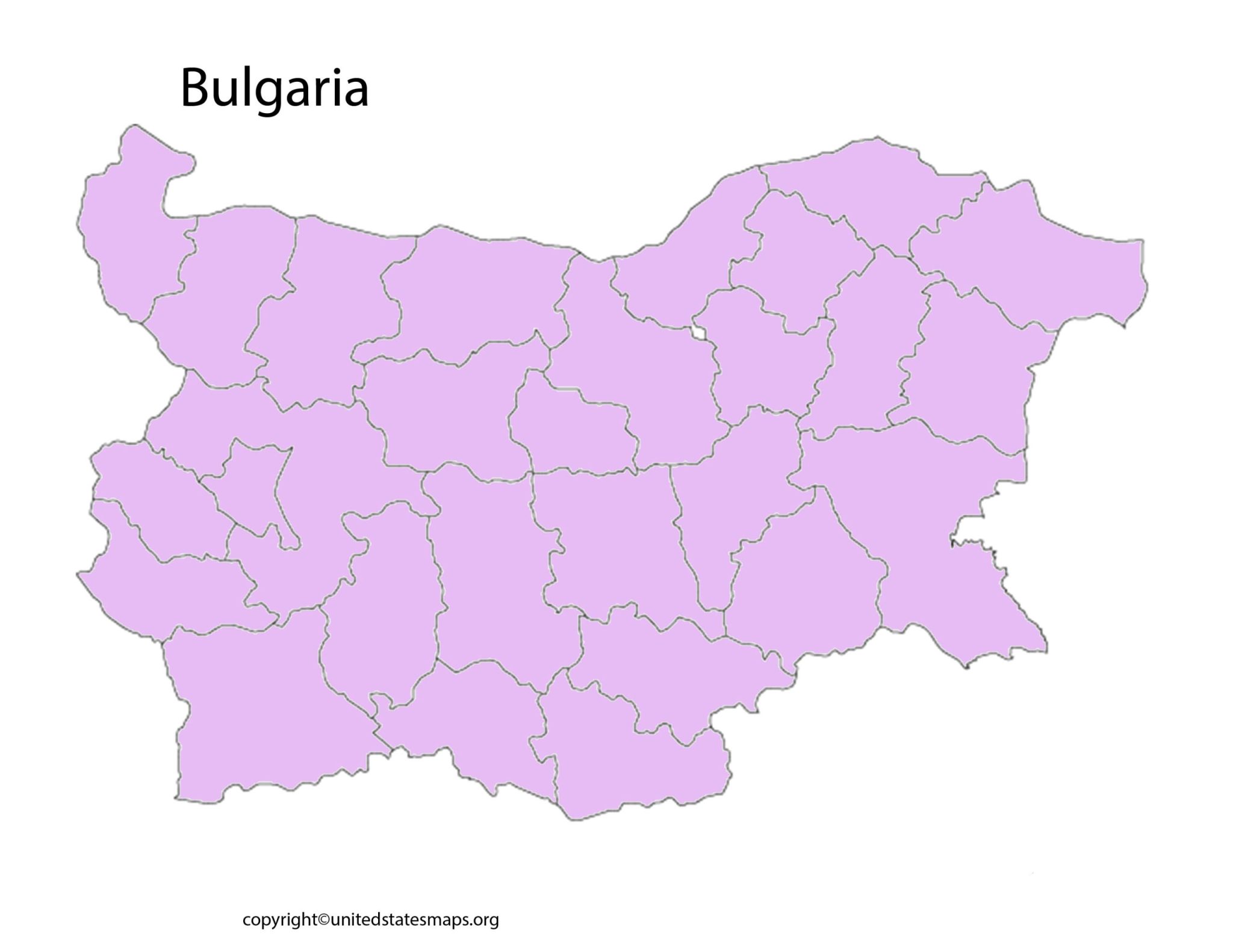 Blank Bulgaria Map | Map of Bulgaria Blank