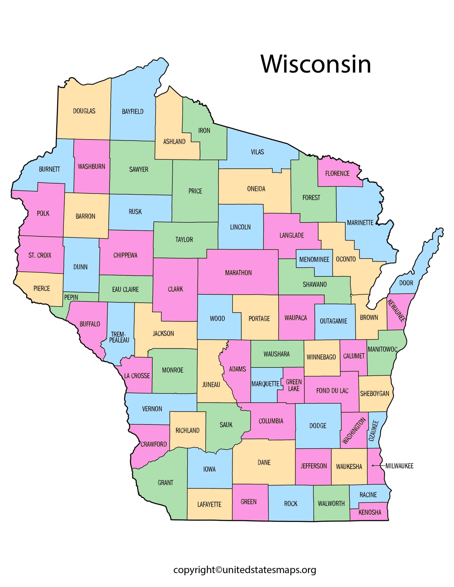 Wisconsin County Map | Map of Counties in Wisconsin