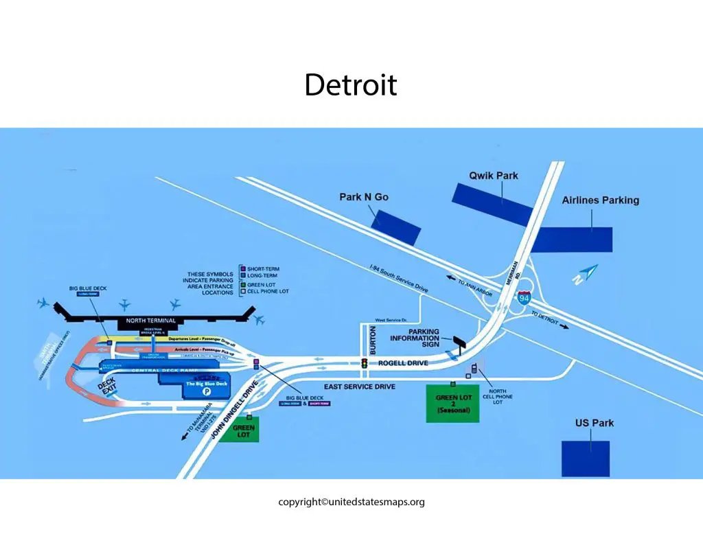 detroit airport map