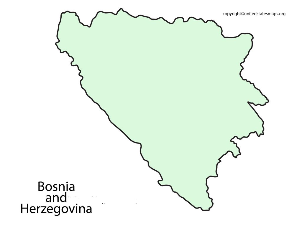 map of Bosnia and Herzegovina blank