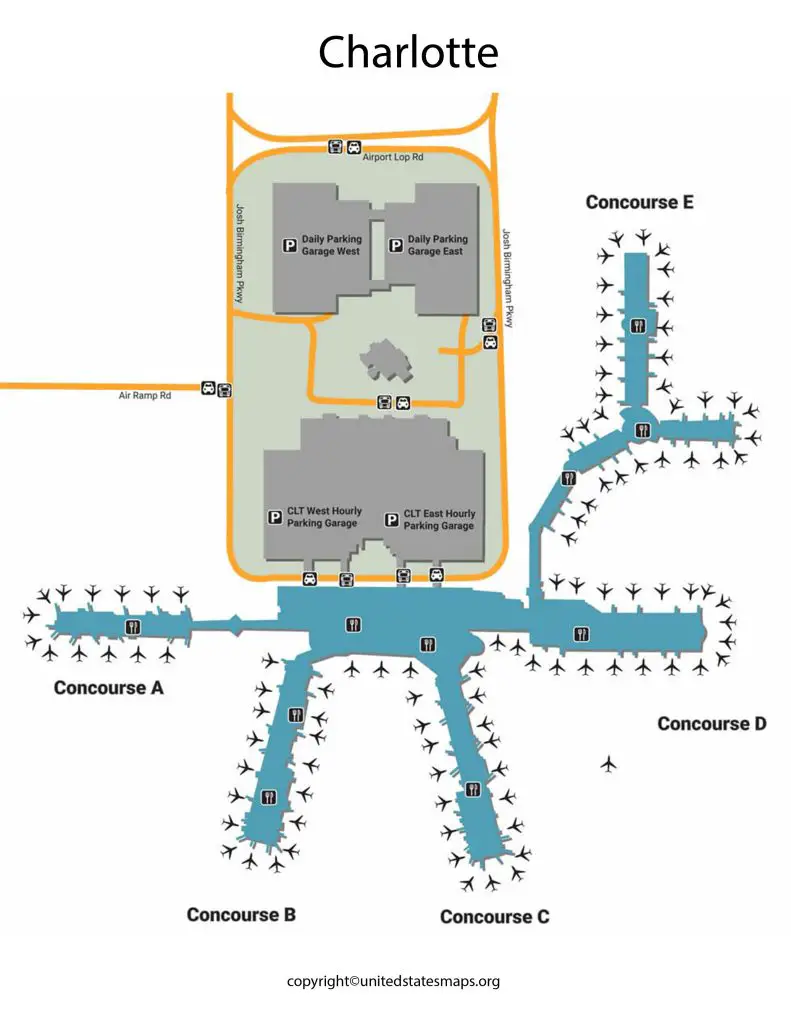 map of Charlotte Airport