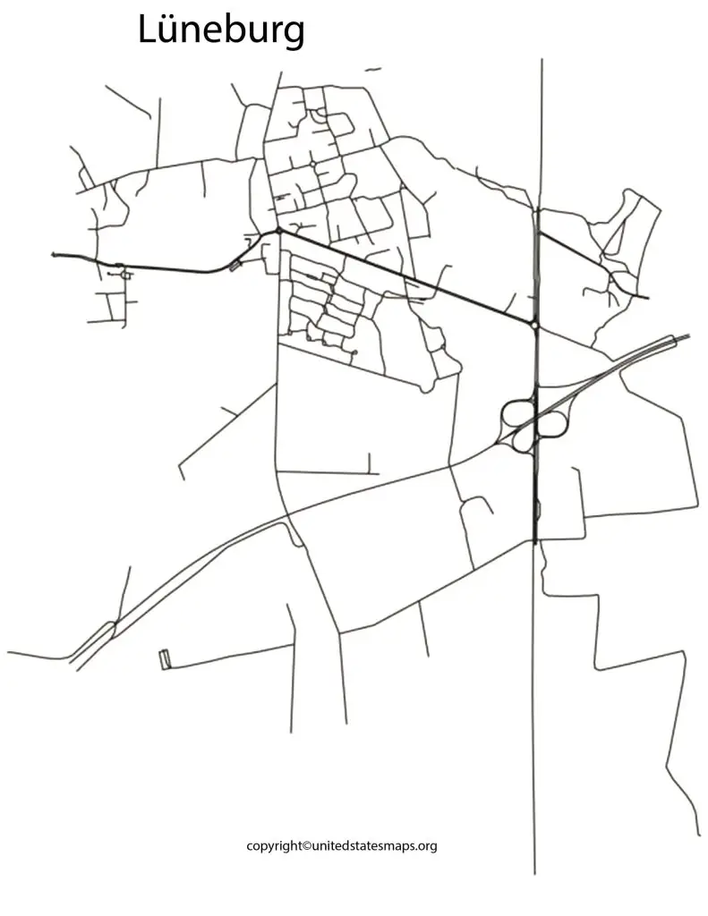 map of Lüneburg blank