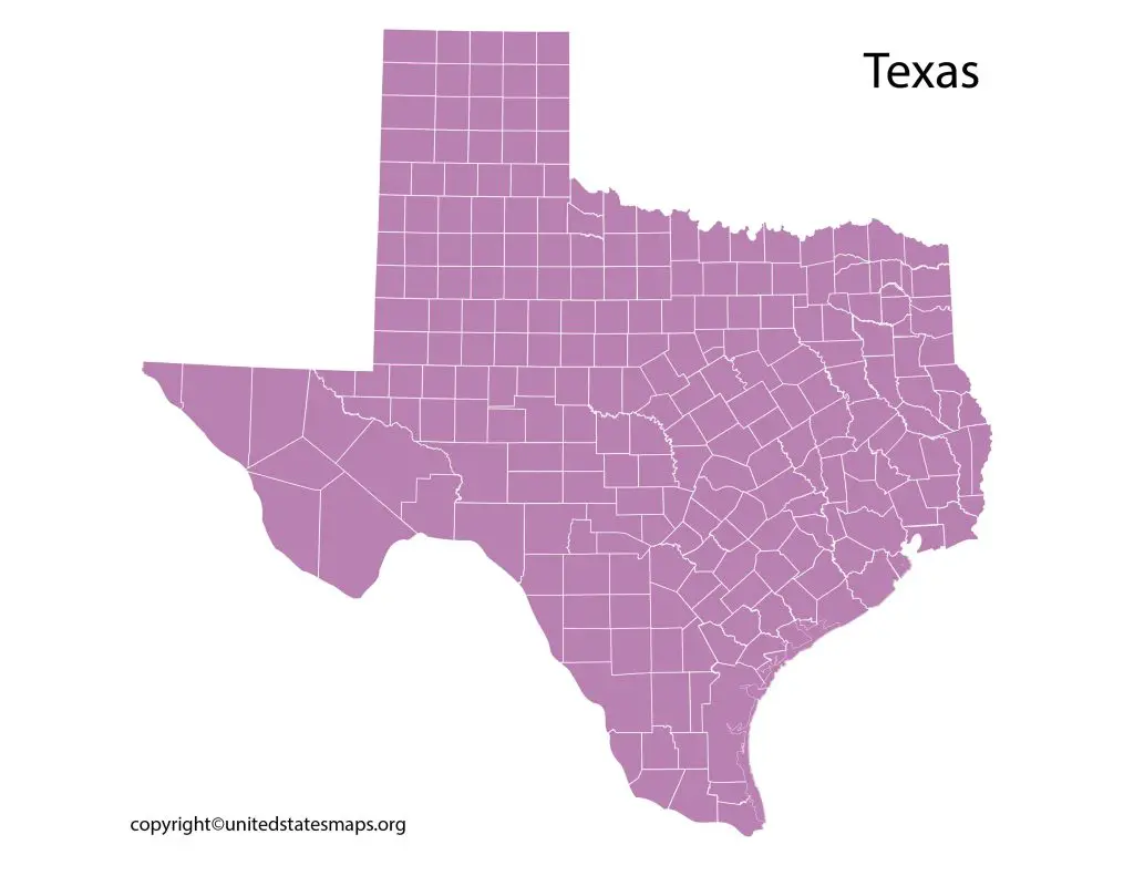 map of Texas counties