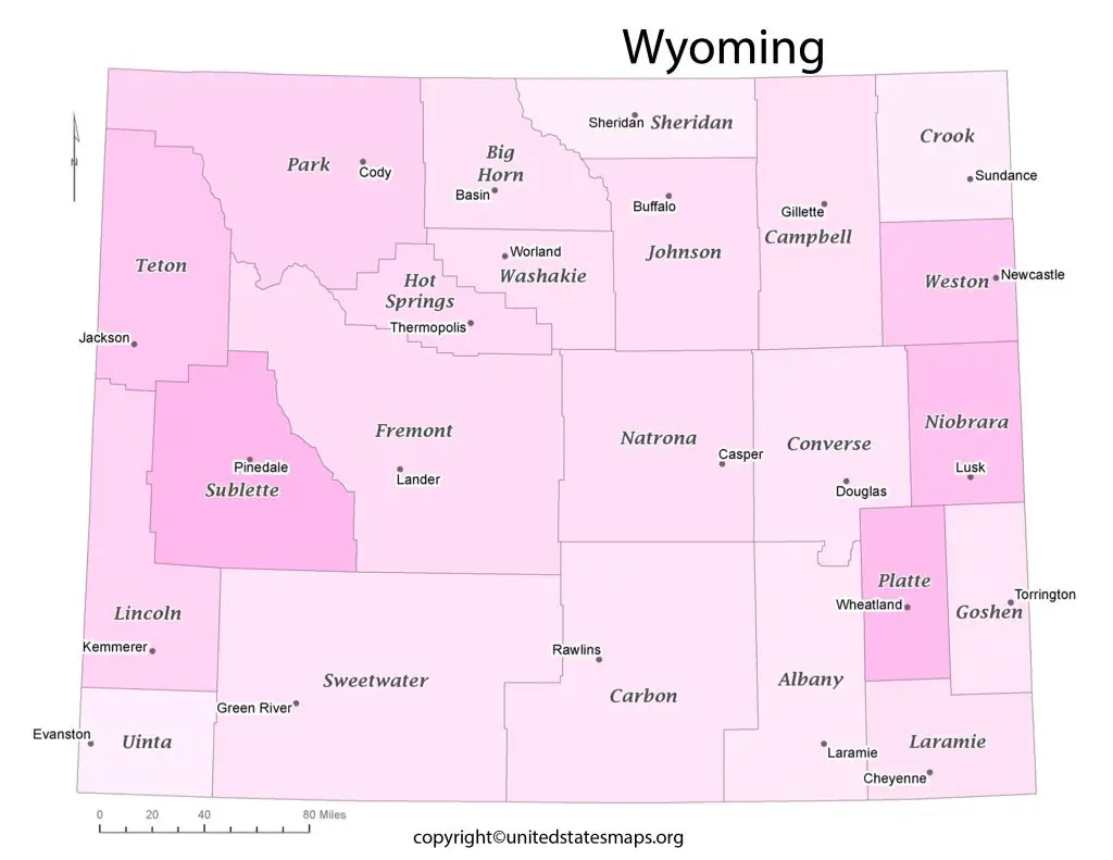 map of Wyoming counties