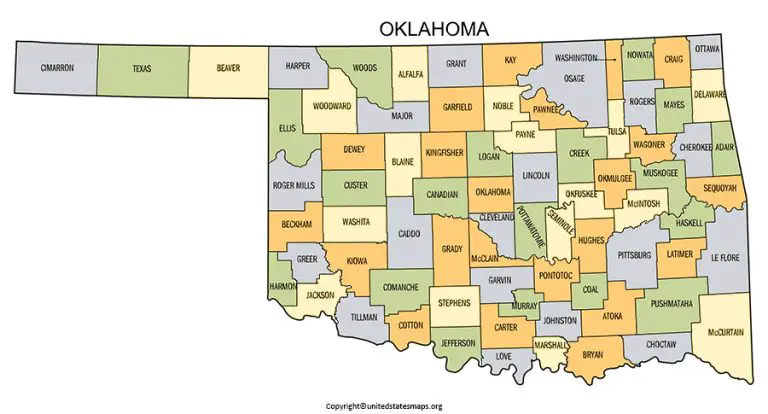 Oklahoma County Map | Map of Oklahoma Counties