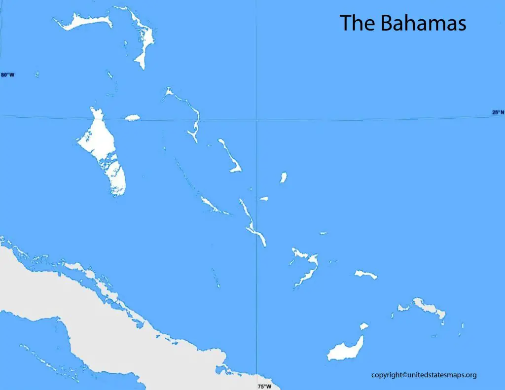 outline map of The Bahamas