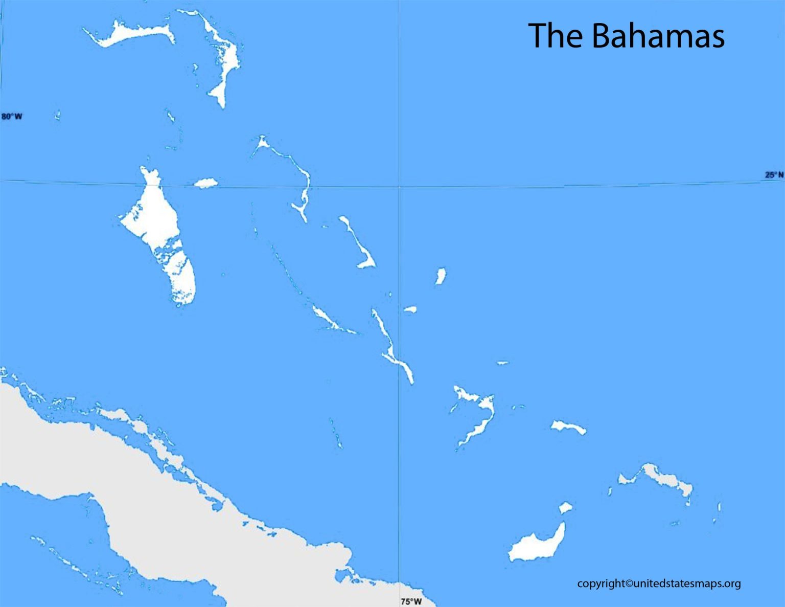 Blank The Bahamas Map | Map of The Bahamas Blank