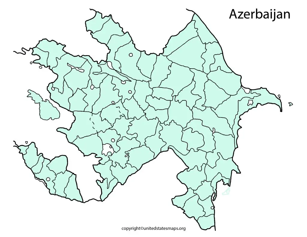 printable blank map of Azerbaijan