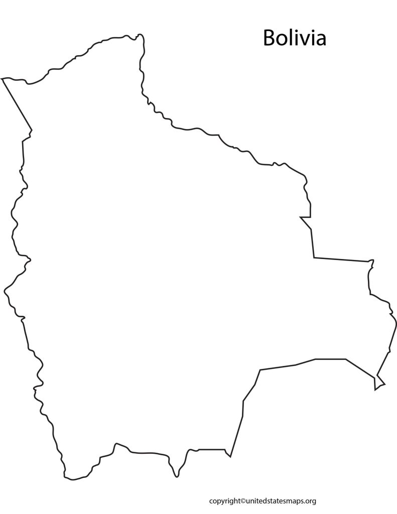 printable blank map of Bolivia