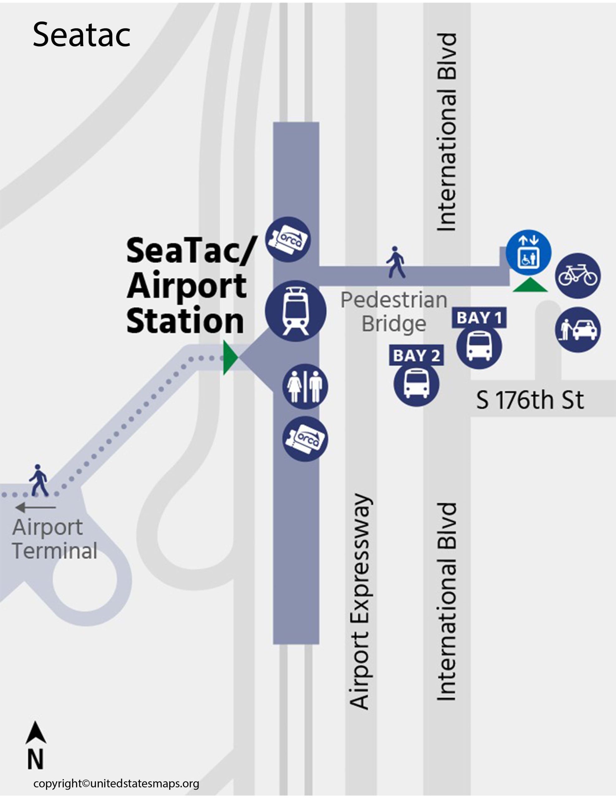 Seatac Airport Map Seattle Airport Map Terminals