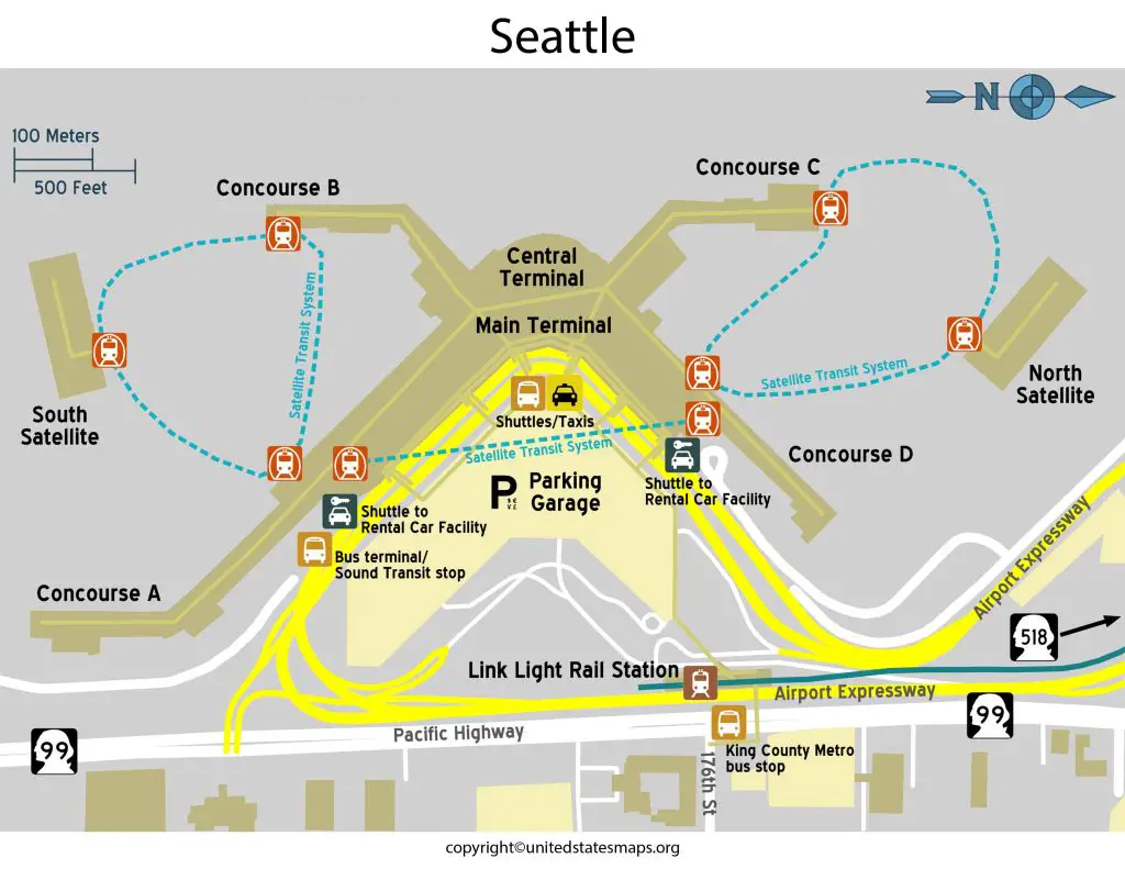 terminal map of Seattle Airport