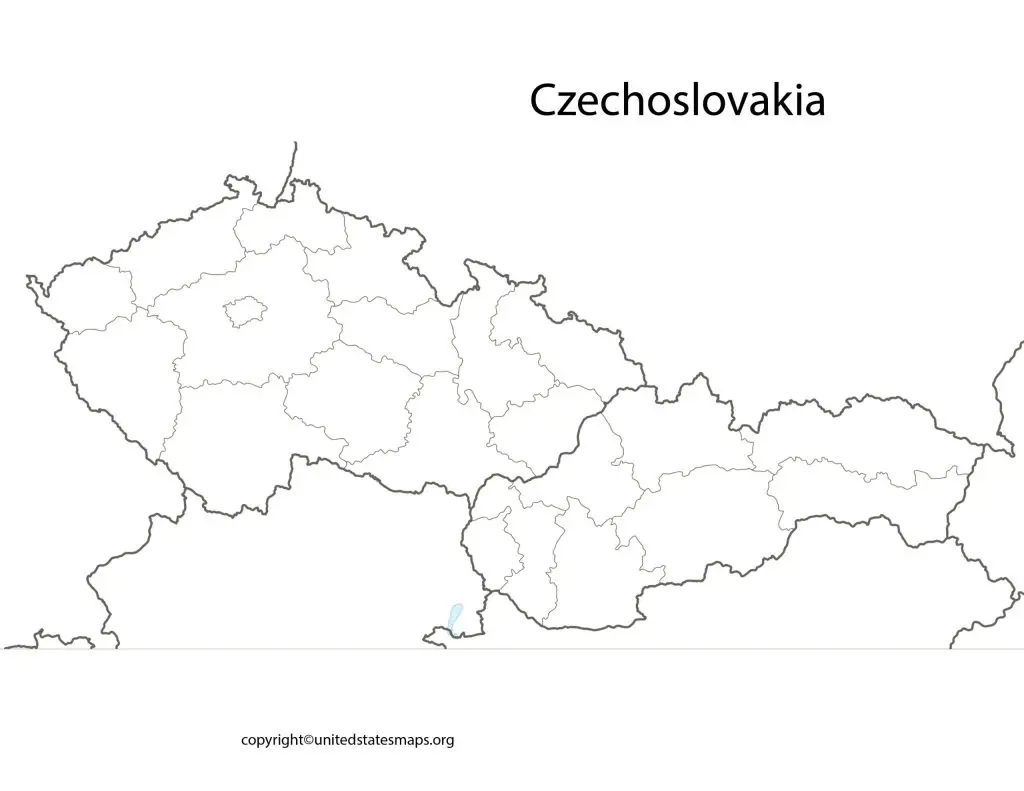 Blank Czechoslovakia Map