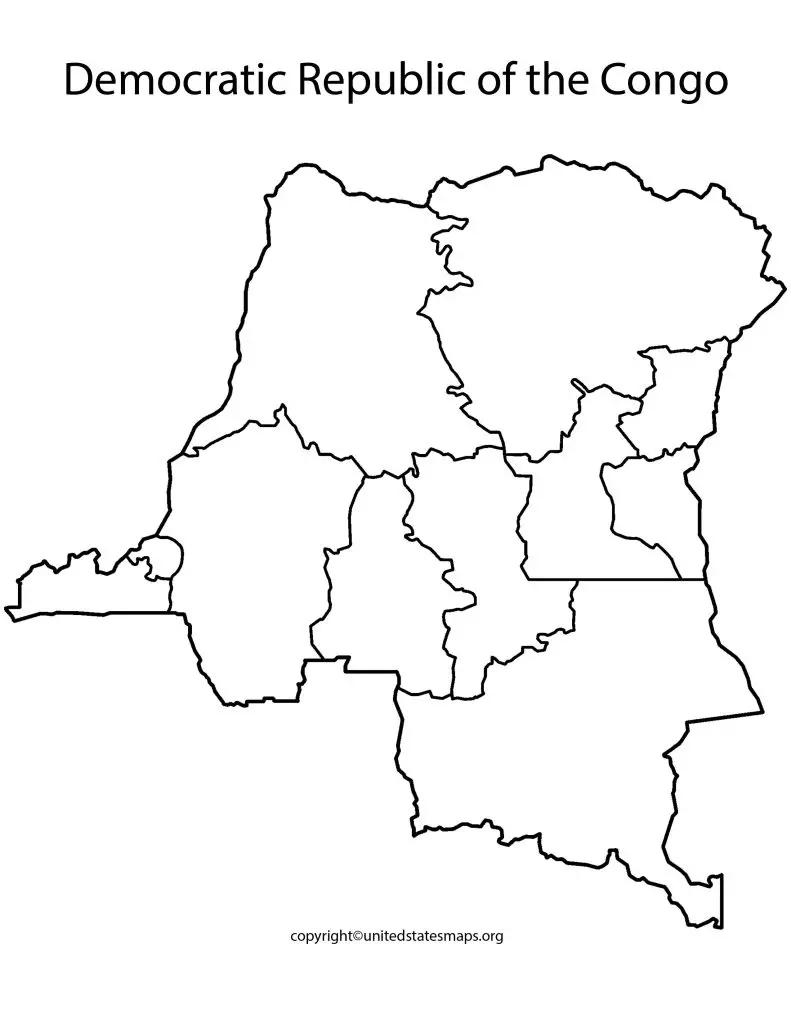 Blank Democratic Republic of the Congo Map