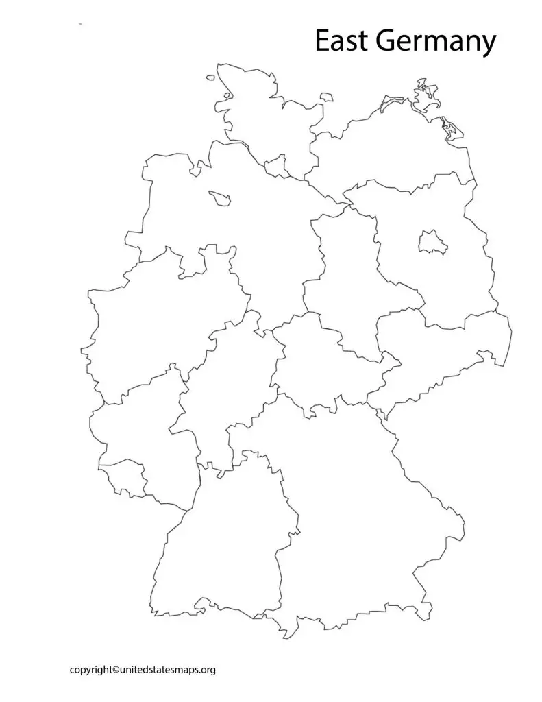 Blank East Germany Map