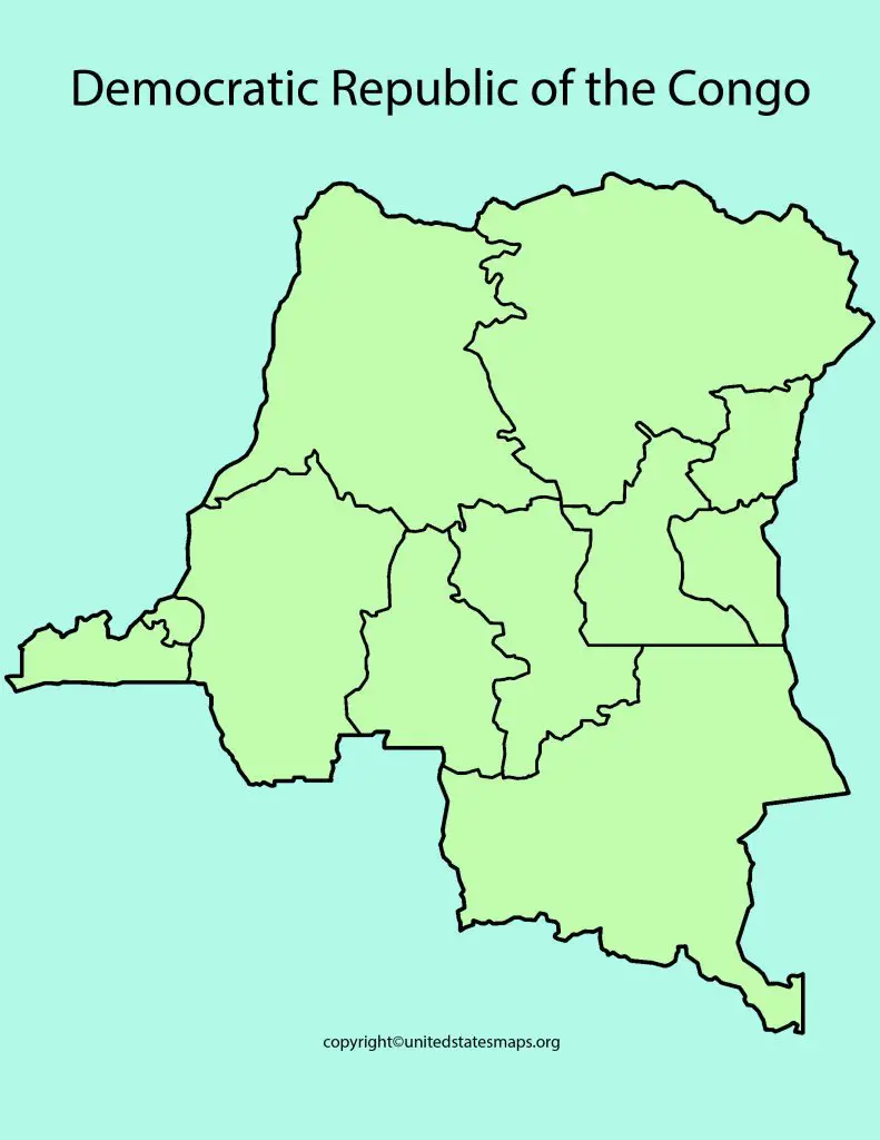 Blank Map of Zaire