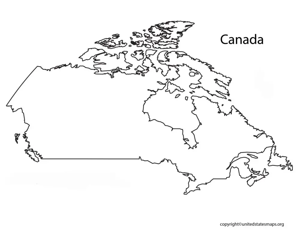 Blank Outline Map of Canada