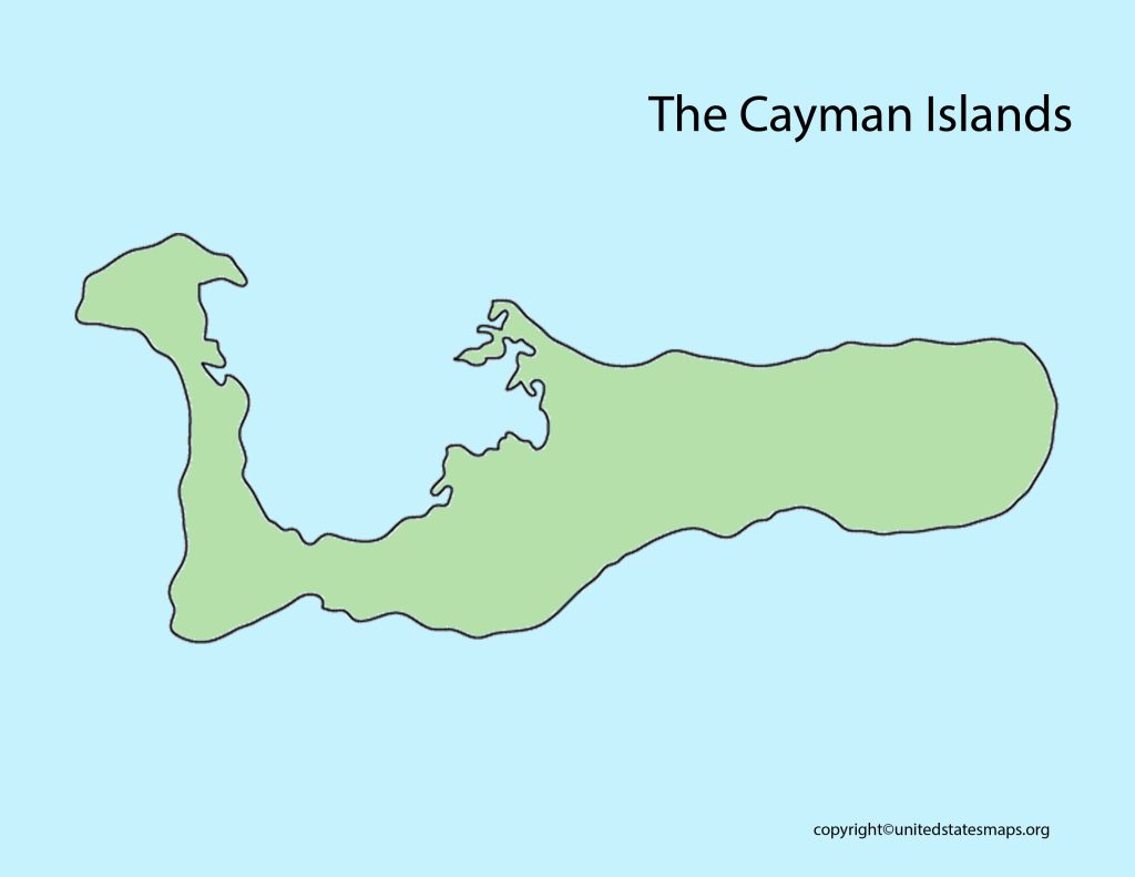 Blank Outline Map of Cayman Islands