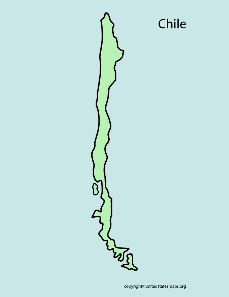 Blank Outline Map of Chile
