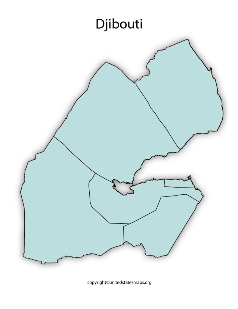 Blank Outline Map of Djibouti