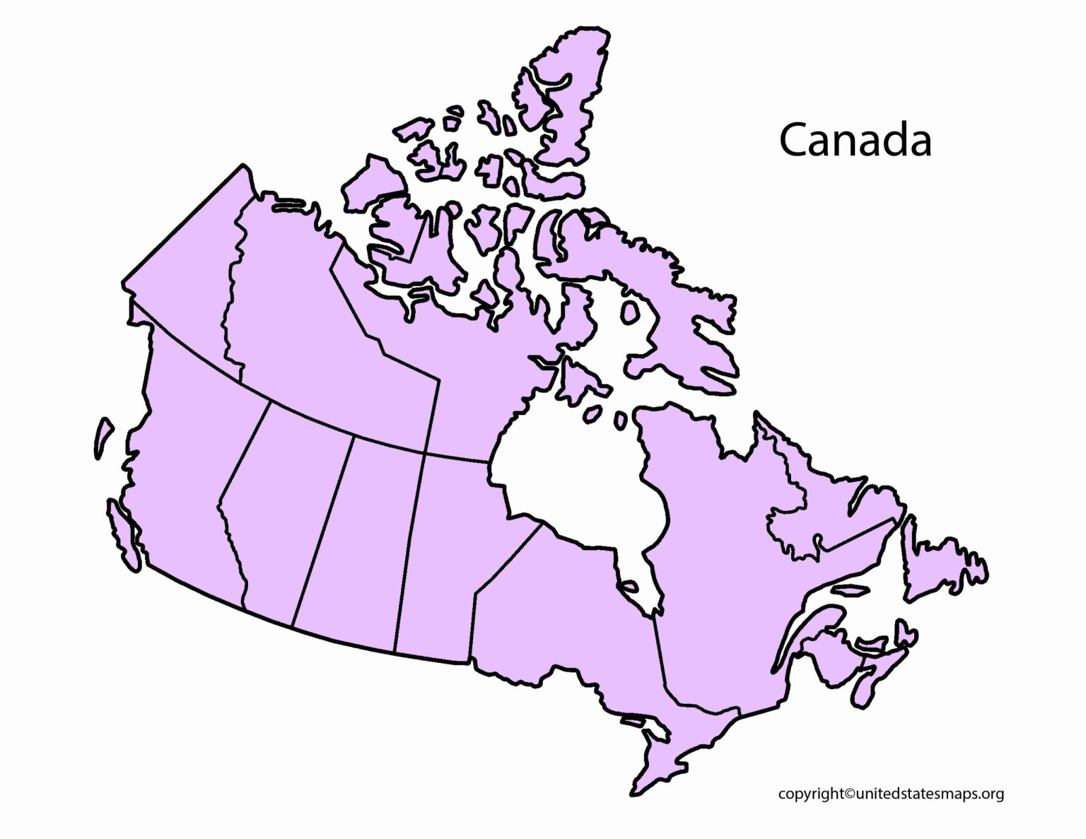 Blank Canada Map | Blank Outline Map of Canada