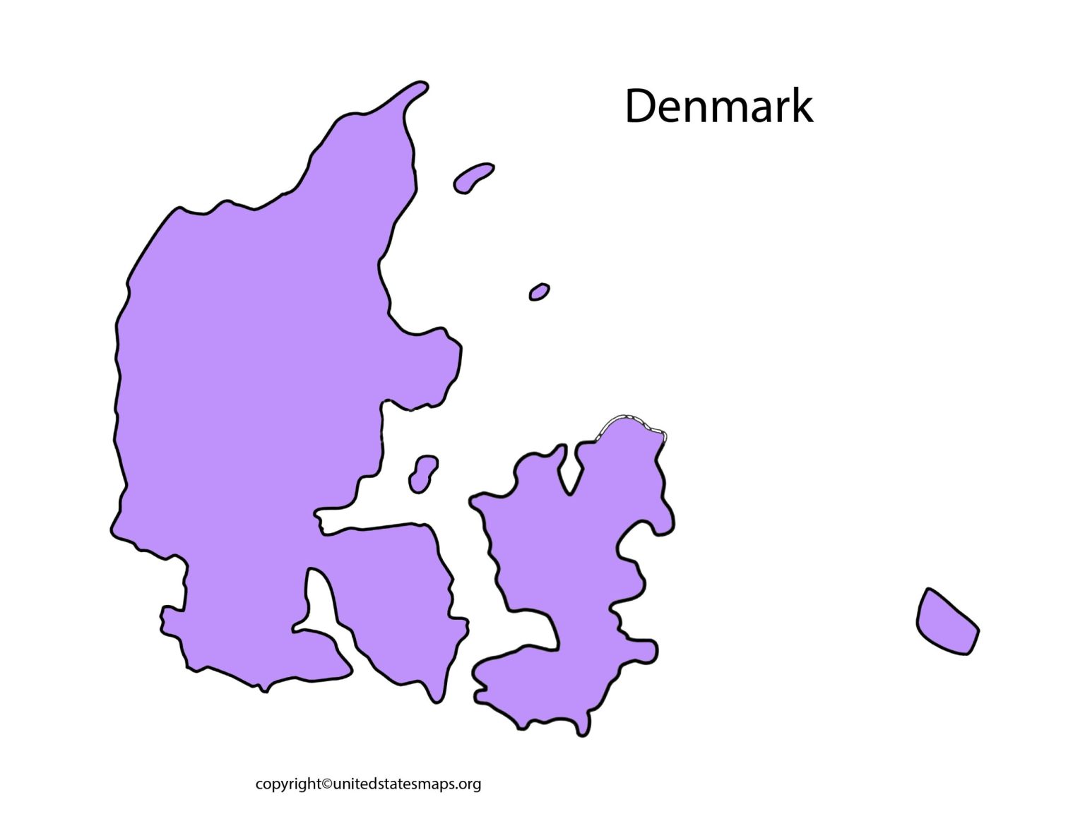 Blank Denmark Map Blank Outline Map Of Denmark Denmark Blank Map Scaled 2 1536x1187