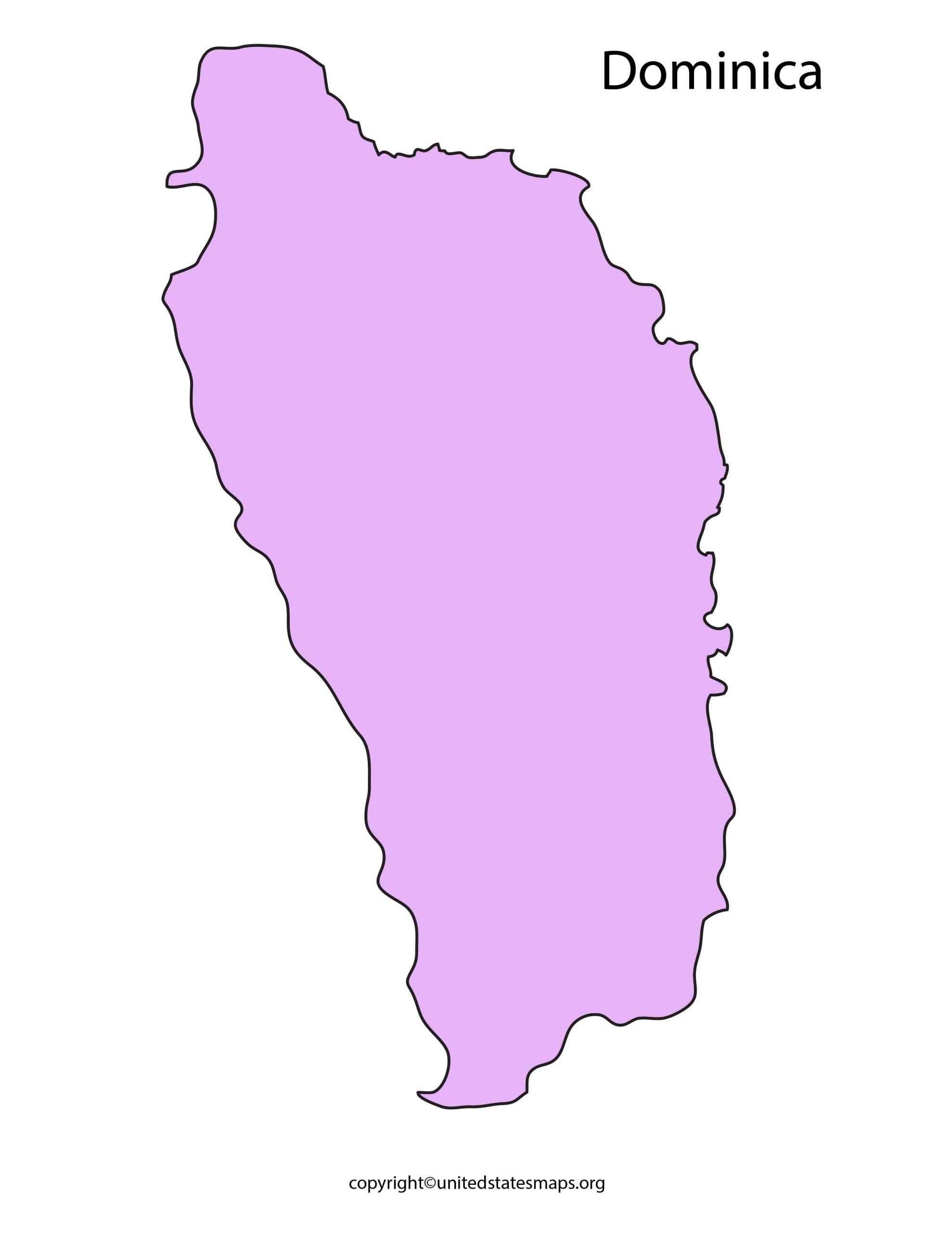 Blank Dominica Map | Blank Outline Map of Dominica