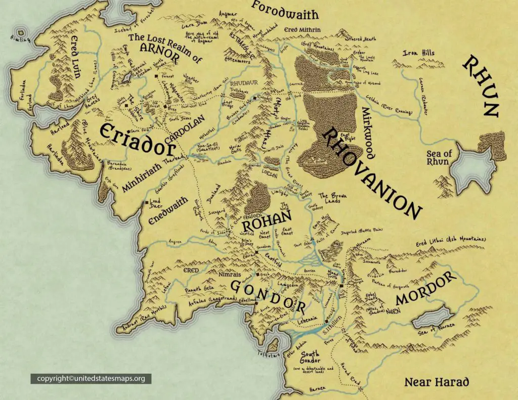 Middle Earth Map 