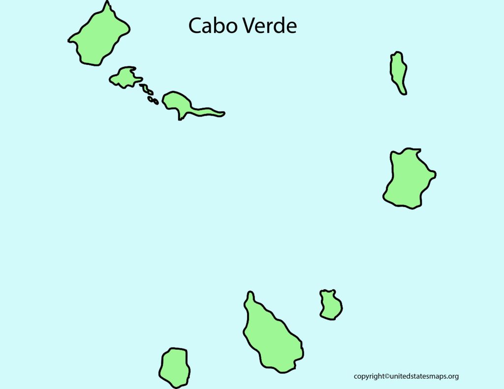 Map of Cabo Verde Blank