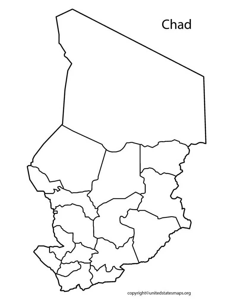 Printable Blank Map of Chad