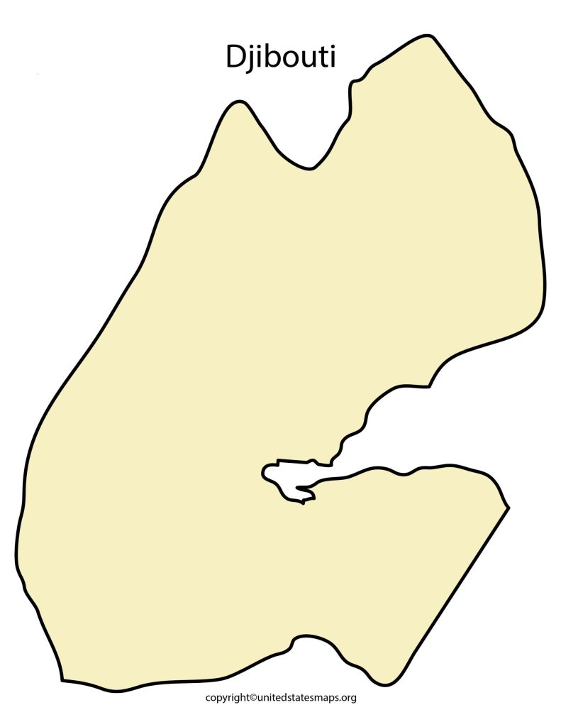 Printable Blank Map of Djibouti
