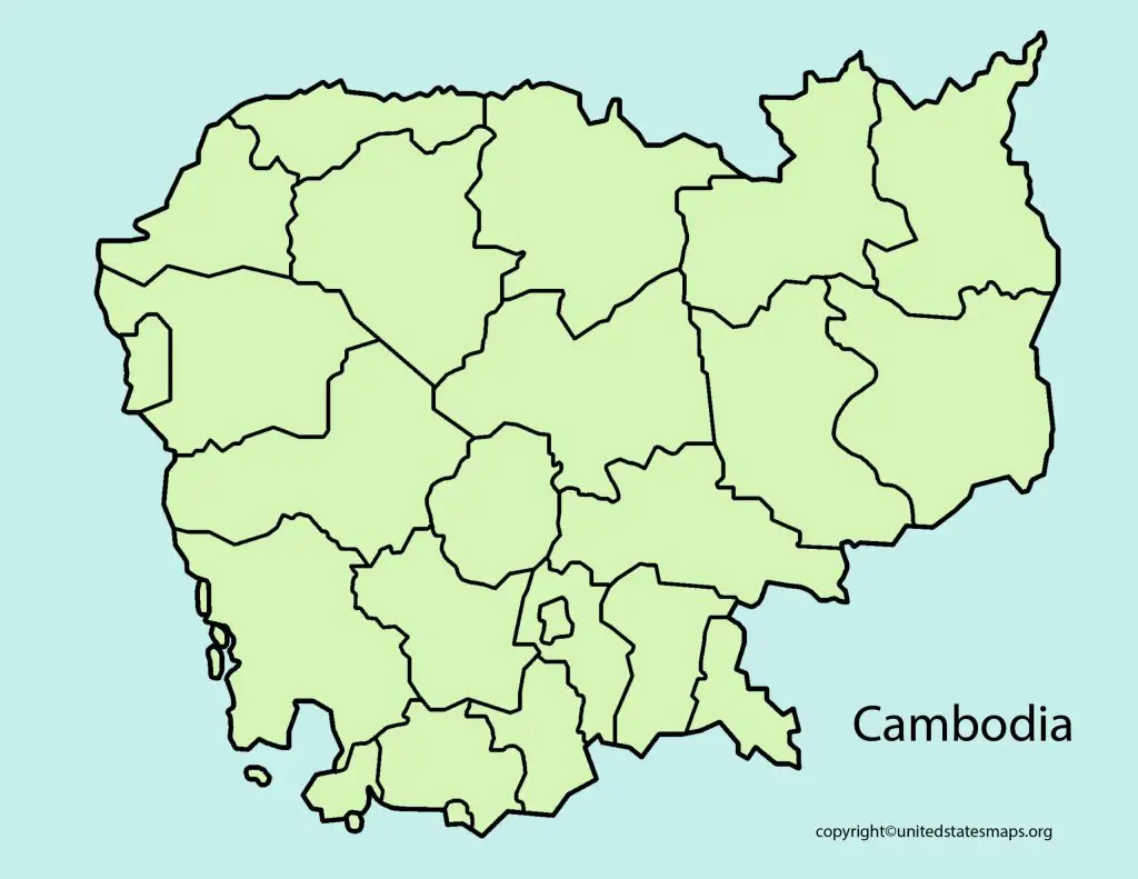 blank map of Cambodia