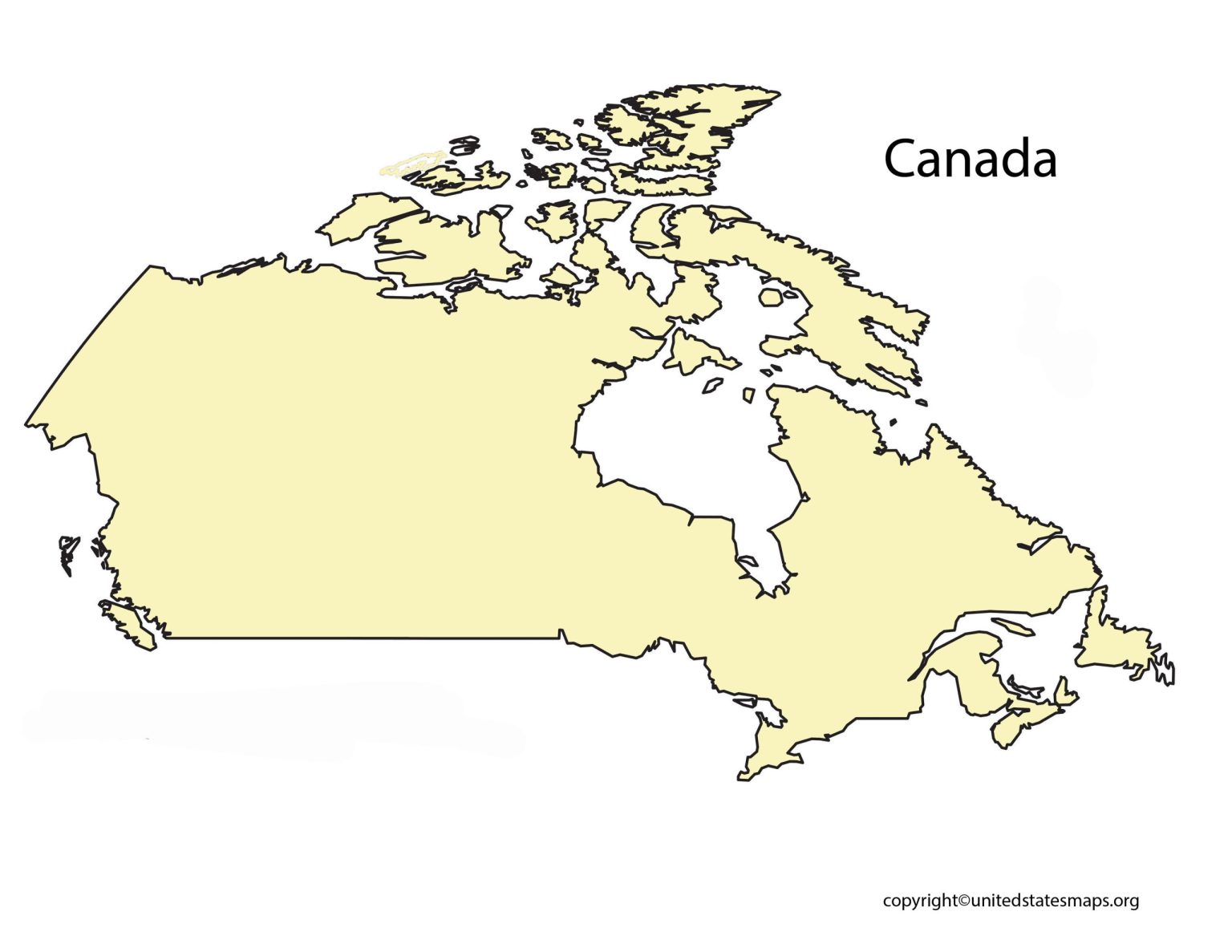 Blank Canada Map | Blank Outline Map of Canada