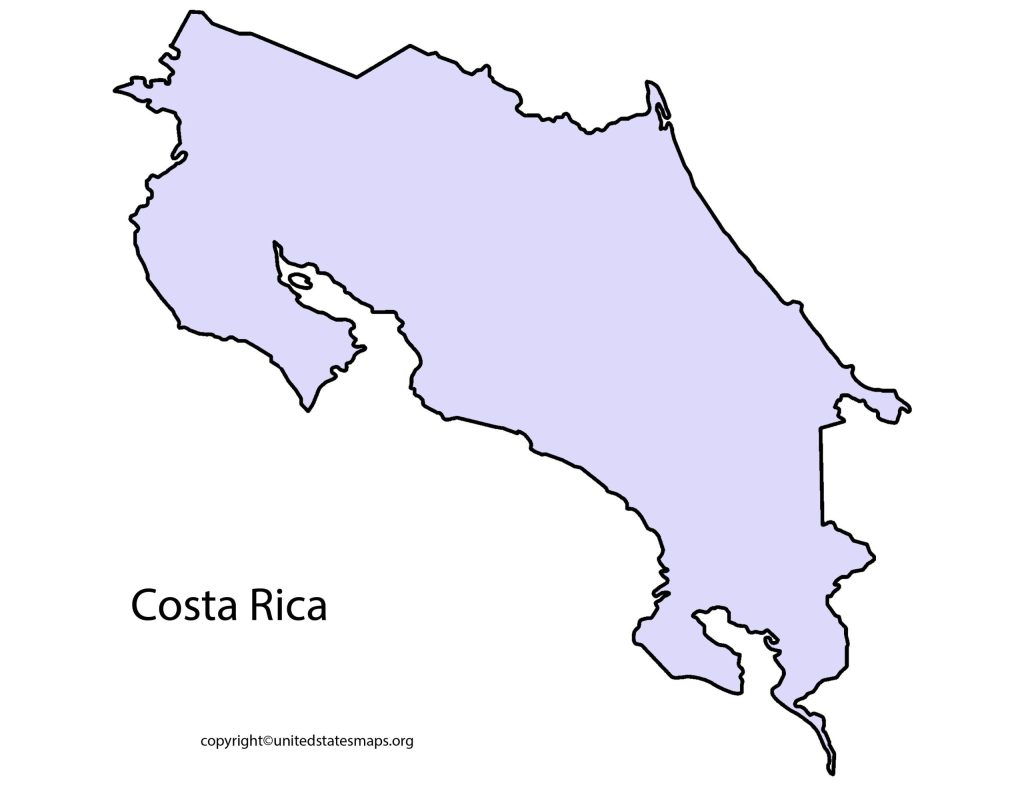 blank map of Costa Rica