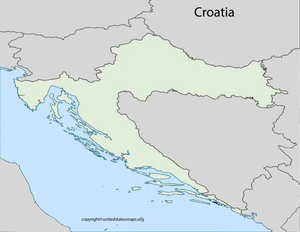 blank map of Croatia