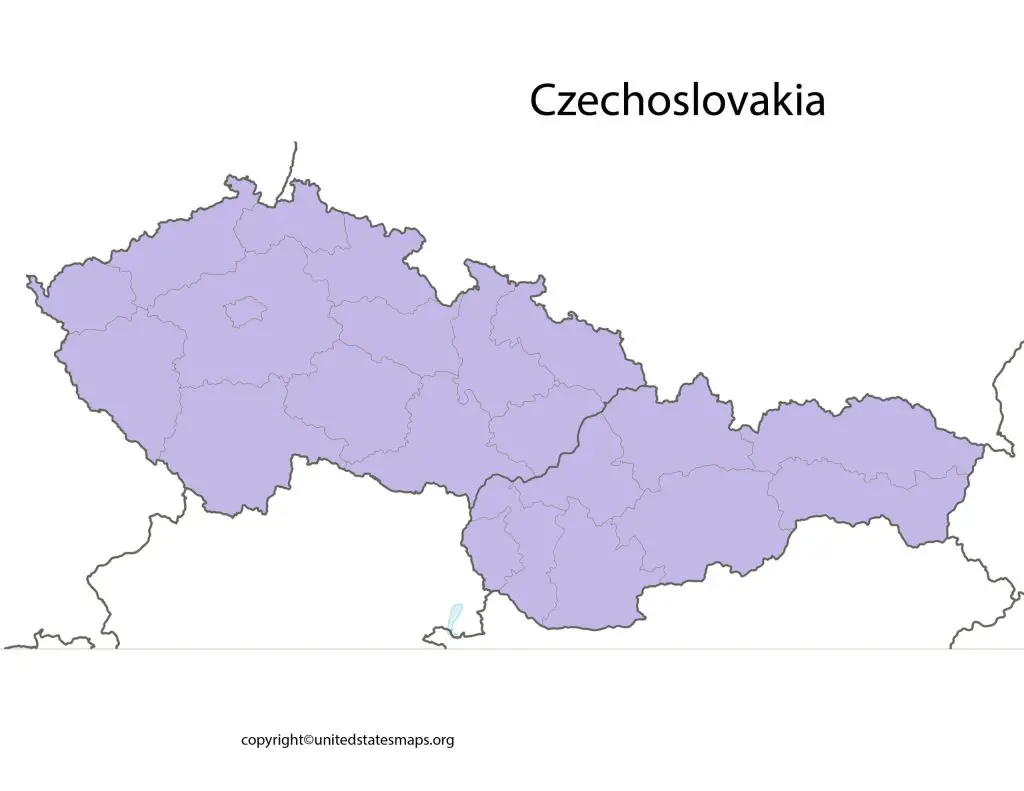 blank map of Czechoslovakia