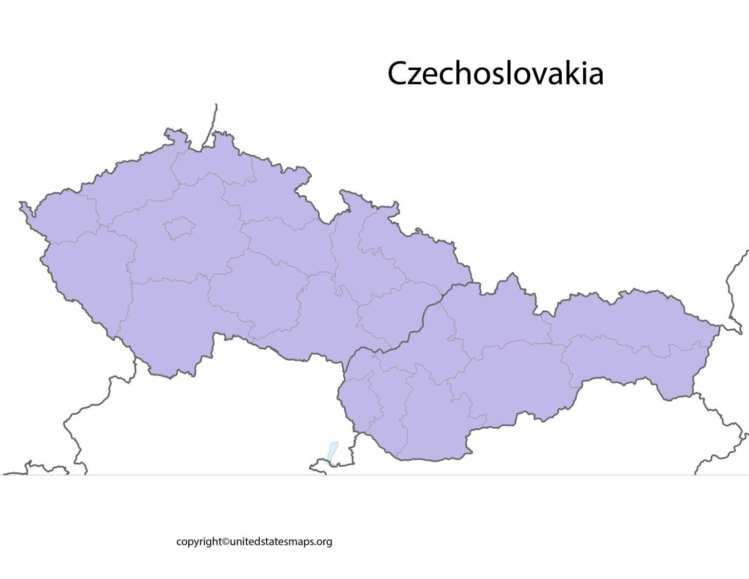 Blank Czechoslovakia Map Map Of Czechoslovakia Blank