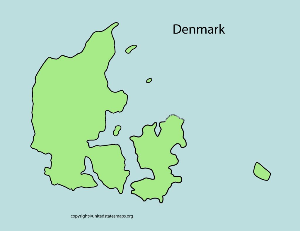 blank map of Denmark