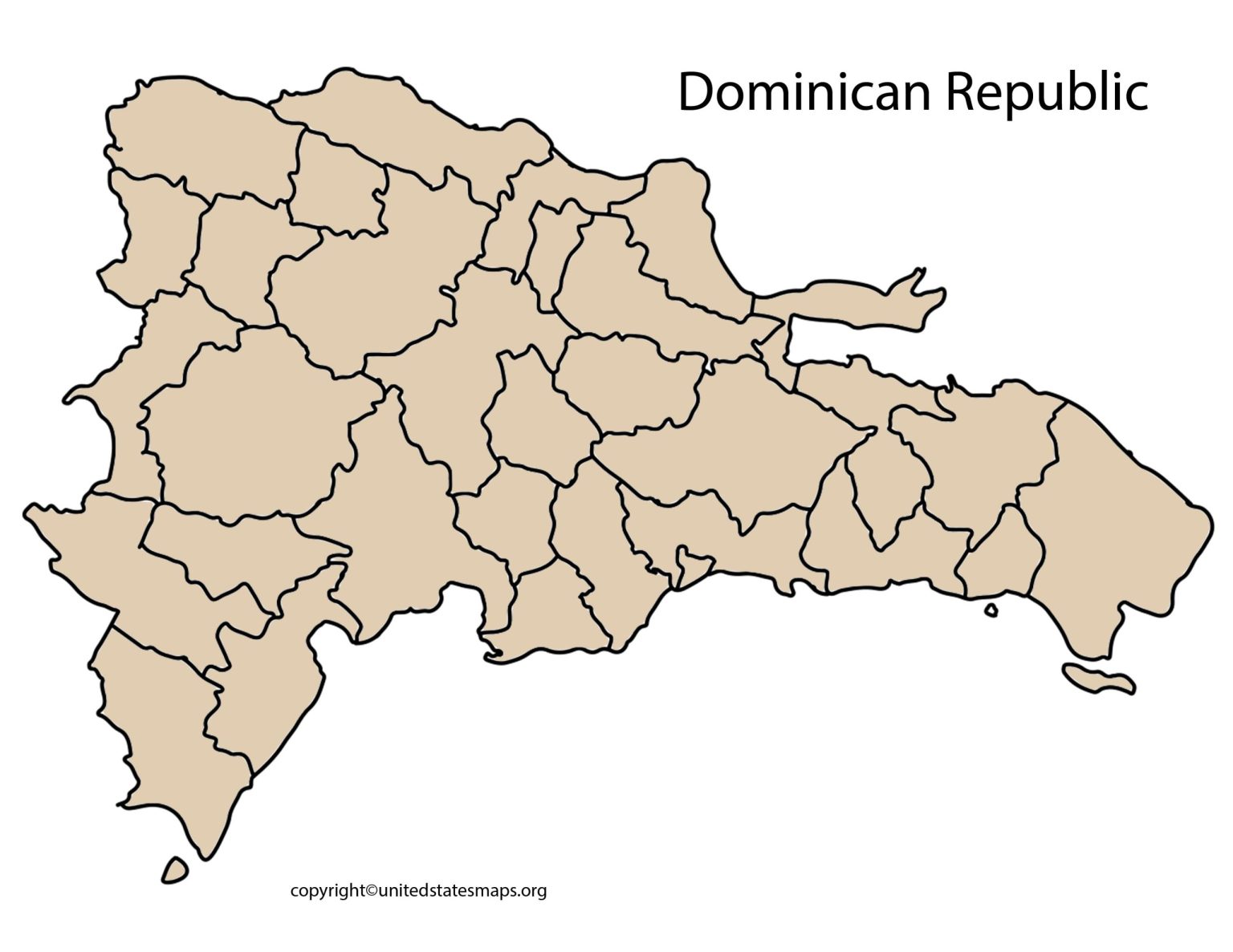 Blank Dominican Republic Map [Printable Blank Outline]