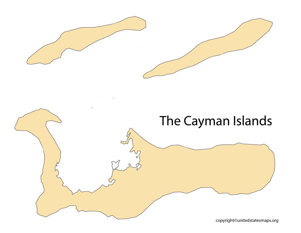 map of Cayman Islands blank