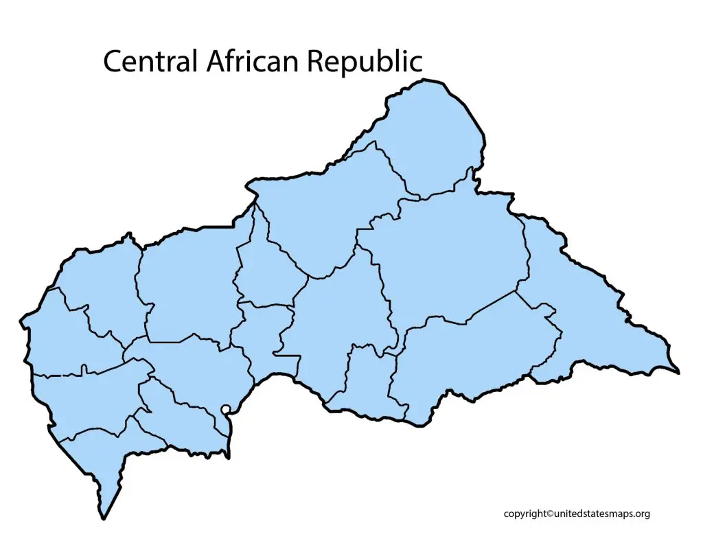 map of Central African Republic blank