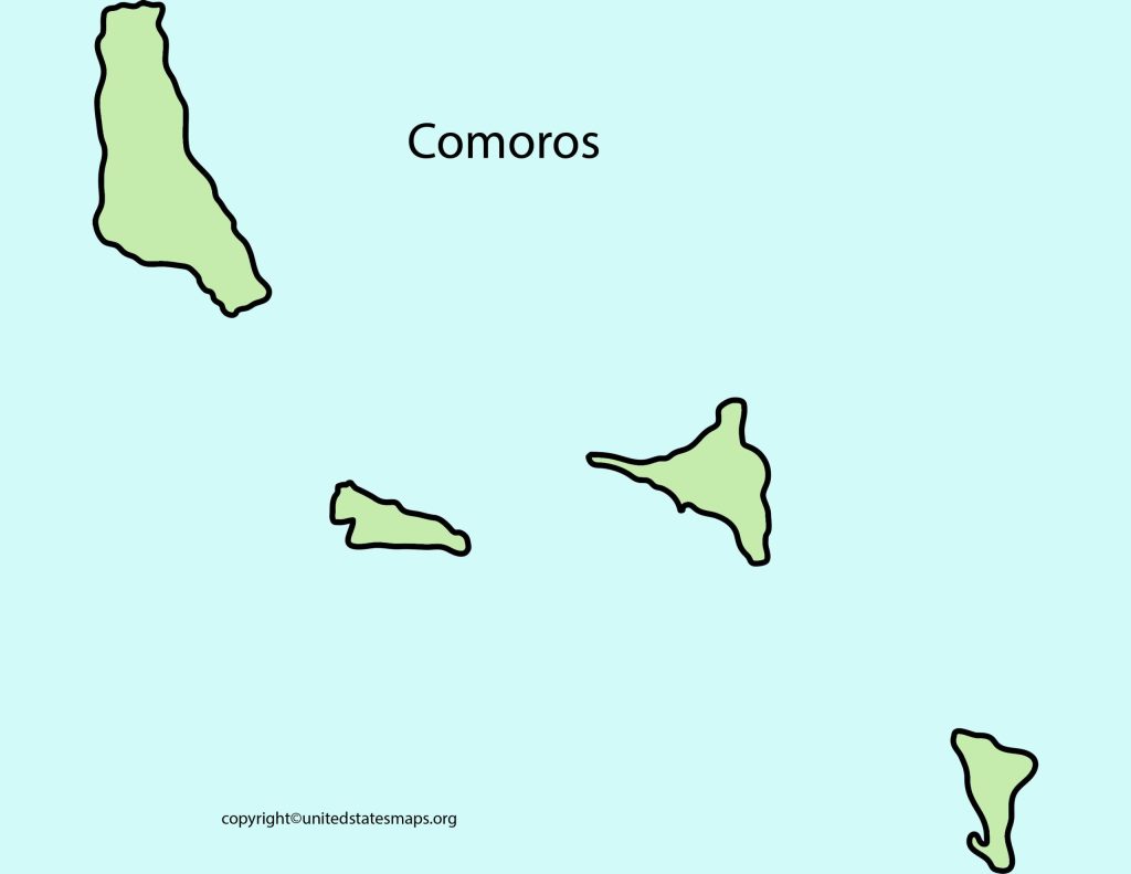 map of Comoros blank
