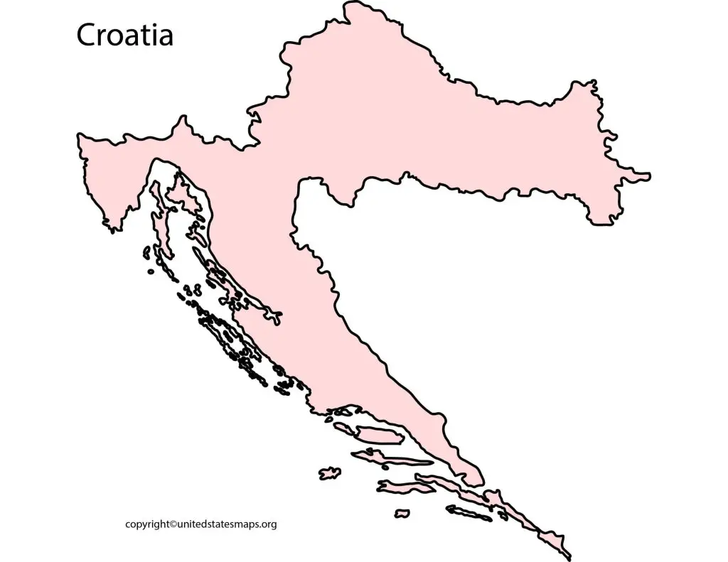 map of Croatia blank