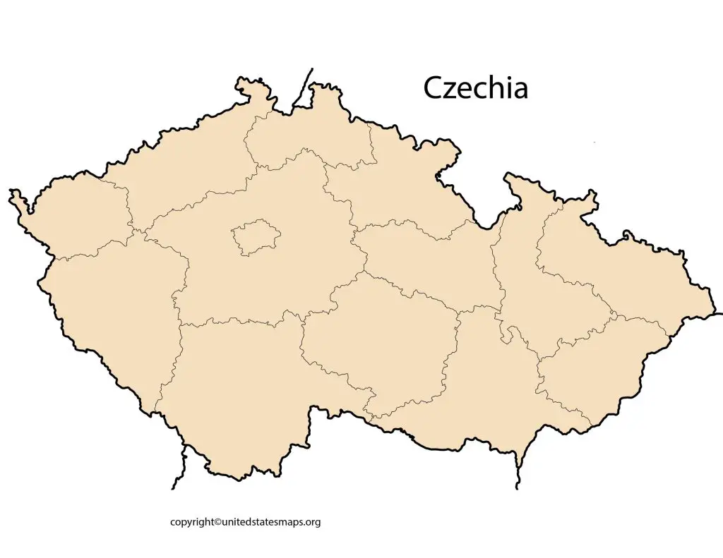 map of Czechia blank
